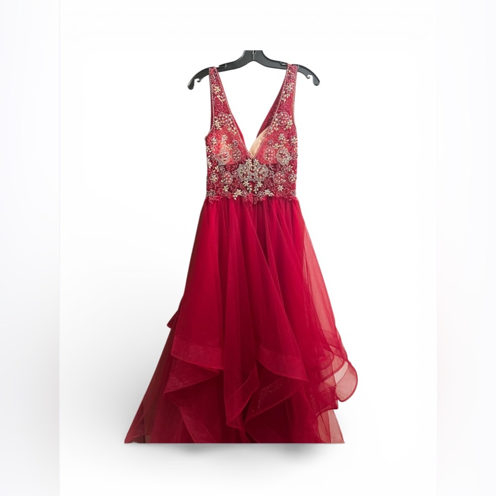 Elegant Red Prom Dress - Picture 2 of 3